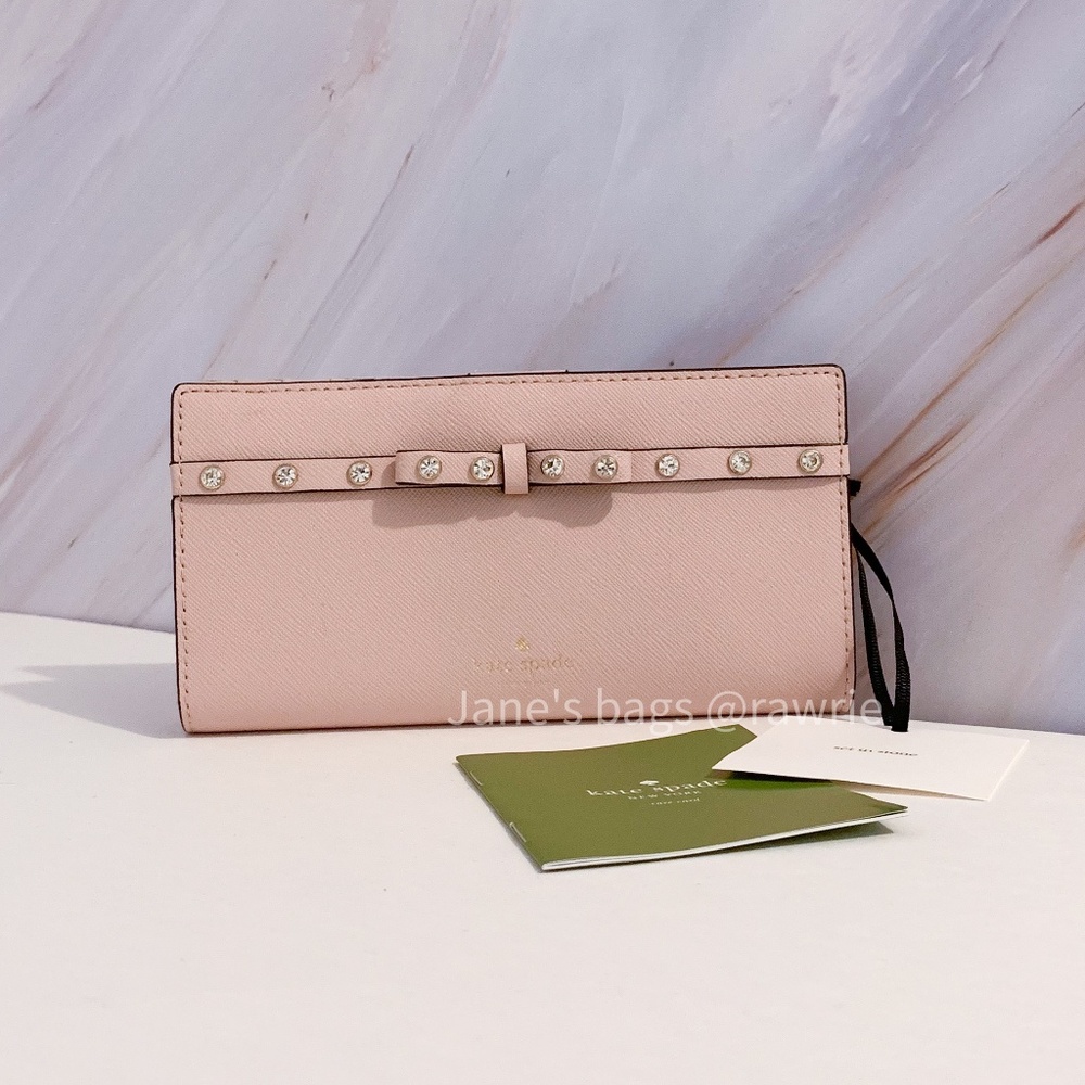 New Kate Spade Jeweled Bow Stacy Wallet